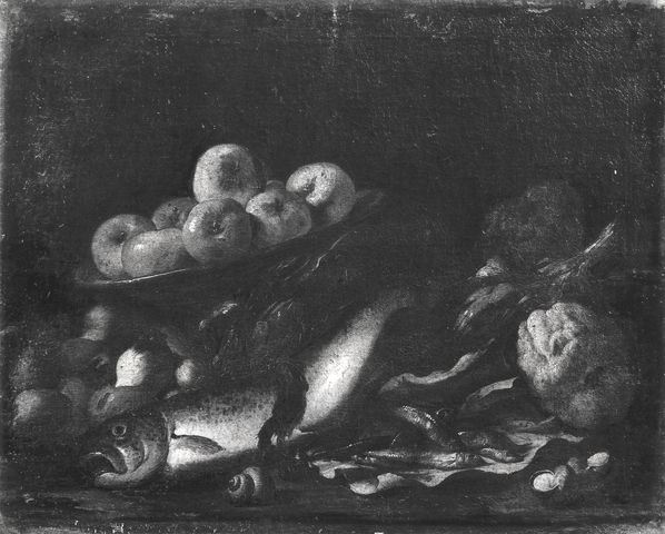 Christie's — Autore non indicato - sec. XVII - Natura morta con pesci, frutta e ortaggi — insieme